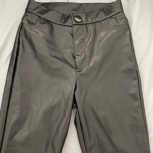 Leather flare pants